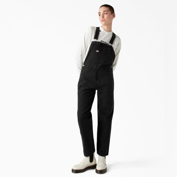 Dickies Women's Duck Canvas black Overalls coveralls jumper size XS new - Picture 1 of 11